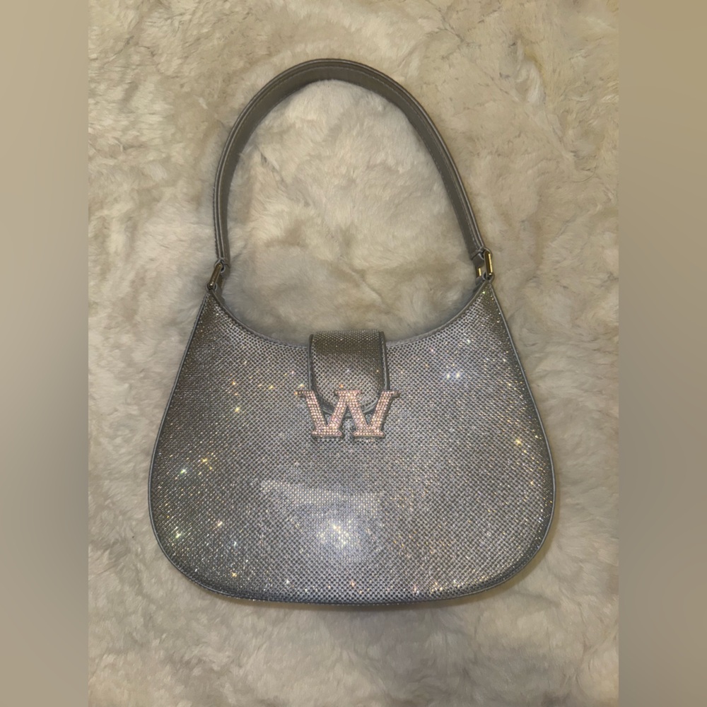 ALEXANDER WANG silver, crystal shoulder bag